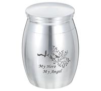 WATIIFUFU Small Pet Ash Box for Dog and Cat Ashes, Gracefully Shaped Silver Titanium Steel Container, Waterproof and Anti-fading, Suitable for Fireplace and Decoration