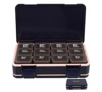 WATIIFUFU Small Travel Pill Organizer Box with 7-Day Double-Layered Design, Sealed Compartments for Morning, Afternoon, and Evening, Portable Blue Pp Pill Dispenser for On-the-go Use
