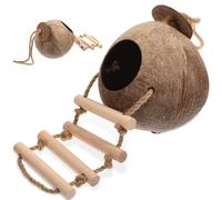 WATIIFUFU Small Wood Nest Hamster Activity Ladder Design Coffee Color Sturdy Wood Pet Cage Decoration Hiding Place Gift for Friends Who Have A Pet