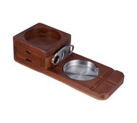 WATIIFUFU Solid Wood Cigar Holder Box Wooden Whiskey Tray Cigar Holder Slot Portable Home Ashtray for Men Unique