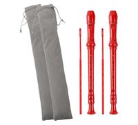 WATIIFUFU Soprano Recorder 8-hole Vertical Flute 2 Sets for Students with German Fingering, Abs Plastic Stable Tuning and Easy Play, Includes Cleaning Rod and Fabric Pouch for School