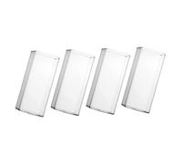 WATIIFUFU Square Glass Water Cup Set 4pcs 350ml Heat-Resistant Drinking Glasses Multi-Purpose Household Juice and Whiskey Cups