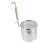 WATIIFUFU Stainless Steel Noodle Filter Spoon with Heat-Resistant Wood Handle Large Strainer for Kitchen Cooking Wear-Resistant Dumpling and Pasta Strainer for Home and Restaurant Use