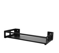 WATIIFUFU Stainless Steel Wall-mounted Kitchen Spice Rack Black with Removable Tray Multi-functional Seasoning Storage Shelf for Bathroom and Living Stylish Decorative Organizer