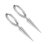 WATIIFUFU Sterling Silver Triangle Earrings for Women, Creative Spike Cone Design, Hypoallergenic White Gold Finish, Versatile Fashion Jewelry for Daily Wear