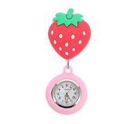 WATIIFUFU Stretchable Nurse Pocket Watch Strawberry Design Soft Silicone Fob Watch for Healthcare Professionals Easy to Wear Hanging Timepiece for Doctors and Nurses