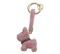 WATIIFUFU Stylish Pink Pitbull Key Chain with, Multi-Function Metal and Plastic Keyring for Women, Bag Hanging Pendant and Cute Accessory