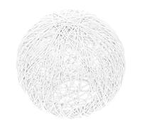 WATIIFUFU Takraw Lamp Shade Craft Woven White Rustic Boho Style Ball Lampshade Light Shades for Ceiling Fan Table Lamp Fixture for Cafe Bedroom