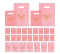 WATIIFUFU Thank You Merchandise Bags and Fourfinger Handle Design 200pcs with Handles, Flat Mouth Easy Open and Close, Versatile Use for Holiday Gifting and Small Presents