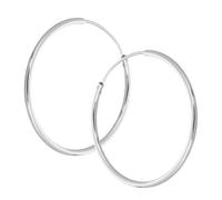 WATIIFUFU Thick Large Silver Hoop Earrings for Women Retro Circular Stylish Hoops Lightweight Sterling Silver Ear Decor for Everyday and Event Fashion
