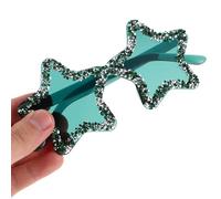 WATIIFUFU Trendy Rimless Star Shaped Sunglasses with Rhinestones for Teens and Adults, Unique Frameless Cool Party Eyewear, Light Green Shade Stylish Glasses for Nightclub and Street Fashion