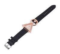 WATIIFUFU Triangle Fashion Watch Question Mark Design Rhinestone Inlaid Watch for Women Leather Wrist for Casual Occasions