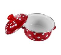 WATIIFUFU Two-Handled Enamel Soup Making Pot Thickened Stockpot with Anti-Skid Handles Even Heating Household Saucepan for Gas Stove Cooking Kitchen Cookware