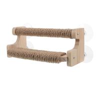 WATIIFUFU Two-layer Parrot Play Stand Perch with Suction Cup, Wooden Hemp Rope and Plastic Material, Excellent Grip for Cockatiel and Parrot Exercise Play Perch in Aviary, 9x4.3x3.5in