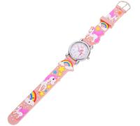 WATIIFUFU Unicorn Silicone Watch for Students, Pink Cartoon Quartz Wristwatch with Cute Decorations, Practical and Portable ’s Watch and Boys