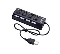 WATIIFUFU Usb Adapter 4 Usb Ports Splitter Usb Sharing Box Hub Lightweight and Portable Black