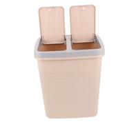WATIIFUFU Vertical Dual-compartment Garbage Bin with Odour-reducing Lids Tough Stain-resistant Plastic Open Dry Wet Separation Trash Can for Kitchen Bathroom Recycling and Waste Management
