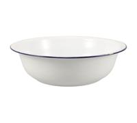 WATIIFUFU Vintage Enamel Bowl 32cm Multifunctional Use White Enamel Washing Basin with Retro Design, for Foot Soaking, Baking Mixing Bowls, and Versatile Home Kitchen Decor