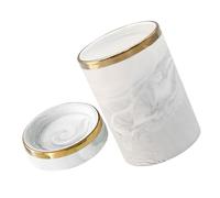 WATIIFUFU Vintage Marble Ceramic Utensil Holder with Gold Trim Cutlery Organizer for Forks Spoons Chopsticks Storage Kitchen Countertop Crock for Tidy Silverware and Cooking Tools