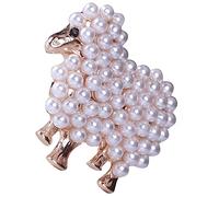 WATIIFUFU Vintage Pearl Sheep Brooch Pin Elegant Alloy Animal Lapel Pin for Women Lightweight Fashion Accessory for Sweaters Suits Scarves and Bags Durable and Chic Decorative Ornament