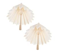 WATIIFUFU Vintage White Paper Parasol for Dolls, 2 Piece Wooden