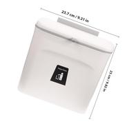 WATIIFUFU Wall-mounted Garbage Can with Lid Ivory White Hanging Trash Bin Space-saving Kitchen Rubbish Storage Container Easy Install Two-way Lid Opening for Home Office Bathroom