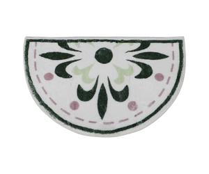 WATIIFUFU Water Absorbent Non-slip Bathroom Floor Mat in Green Polyester, Half round Shape, Waterproof Bath Rug for Toilet Entrances and Restroom Use, Quick Drying and Minimalist Design