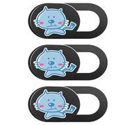 WATIIFUFU Webcam Cover Slide Set and Lightweight 3 Pcs for Laptop and Tablet Cartoon Cat Pattern, Abs Material, Easy to Use Privacy for Computer Camera