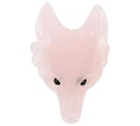 WATIIFUFU Wolf Head Crystal Charm Wolf Head Jewelry Finding Pink Crystal Stone for Jewelry Making and Crafting