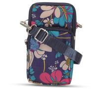 WATIIFUFU Women Crossbody Phone Bag with Shoulder Strap Stylish Multi-function Purse Small Cellphone Pouch Blue Floral Pattern Oxford Cloth for Casual Everyday Use