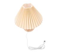 WATIIFUFU Wood Grain Night Stand Lamp with USB Port Warm Light Pleated Table Lamp for Bedroom and Guesthouse with Unique Base for Cozy Bedside Lighting
