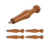 WATIIFUFU Wooden Coat Rack Hooks 5 Pack Khaki Screw in Pegs for Entryway | Curved Safe Design, Prevents Slipping, Includes Mounting Screws, Rustic Natural Finish, Suitable for Closets