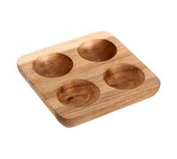 WATIIFUFU Wooden Egg Holder Tray 4 Slots Countertop Organizer Rustic Acacia Wood for Kitchen Refrigerator Egg Storage and Display
