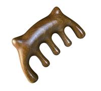 WATIIFUFU Wooden Handheld Massage Comb for Scalp Relaxation Ergonomic Five-Tooth Design Smooth Corners Safe for Family Use Portable Wooden Massager for Travel and Daily Scalp Care