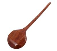 WATIIFUFU Wooden Soup Spoon with Long Handle for Ramen and Asian Soups, Ergonomic Handle Design, Multifunctional Use, Brown Minimalist Style, for Restaurants and Banquets