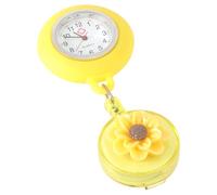 WATIIFUFU Yellow Silicone Nurse Fob Watch with Titanium Material, Smooth Finish and Decorative Design, for Nurses and Doctors in Settings