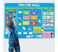 WATINC 37Pcs Prayer Wall Felt Story Board Set with Story Card, Prayer Bulletin Board Accessories, Religious Flannel Felt Stories for Preschool Kids Classroom Sunday School Home