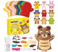 WATINC 9Pcs Mixed Animal Hand Puppet Making Kit for Storytelling Role Play