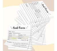 WATINC Book Review Sticker Notes 6Pcs Writing Memo Pads for Book Lovers | Reading Journals Review Self Stick Notes Pads Back to School Gifts for Bookworm Readers Students