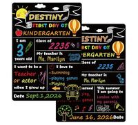 WATINC First Day and Last Day of School Chalkboard for Kids Reusable