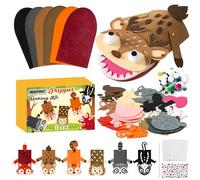 WATINC Hand Puppet Making Kit, Creative DIY Make Your Own Pompoms Wiggle Googly Eyes Storytelling Role Play Art Craft Felt Sock Puppet Toys Party Supplies Gift for Girls Boys (Woodland A)