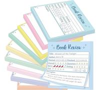WATINC Macaron Book Review Sticky Notes - 10P Spring Easter Gift Macaron Self-Stick Note Reading Tracker for Book Lover Readers, 500 Sheets Small Notepad Reading Log Sticker for Bookish Bookworm Gift