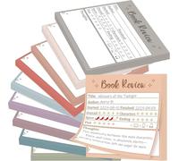 WATINC Retro Book Review Sticky Notes - Spring Easter Gift Retro Self-Stick Note Pads Reading Tracker for Book Lover Reader, 500 Sheets Small Notepad Reading Log Sticker for Bookish Bookworm Gift