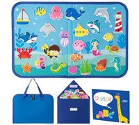 WATINC Travel Felt Board Story Set - 25PCS Portable Felt Board Educational Birthday Gift for Boy Girl Toddler, Under The Sea Storytelling Preschool Early Learning Interactive Play Kit (Ocean Animals)