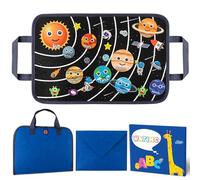 WATINC Travel Felt Board Story Set - 25PCS Portable Felt Board Educational Birthday Gift for Boys & Girls, Themed Storytelling Preschool Early Learning Interactive Play Kit for Toddlers (Space)