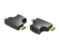 Watio Wave Adapter - 2 in 1 HDMI Type A to Micro HDMI and Mini HDMI Adapter, Black, allows you to connect multiple devices with ease.*