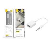 Watio Wave Aux Cable - 3.5mm Jack to USB Female OTG Cable - White Compatible with Audio and Data Transfer Devices