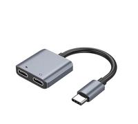 Watio Wave Converter - USB-C/M to 2x USB-C/H grey converter, allows you to connect multiple devices, compact and easy to use. *