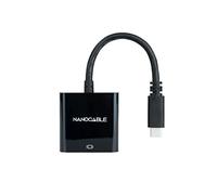 Watio Wave Converter - USB-C to VGA converter, 4 inch, aluminum, black, ideal for connecting devices to external displays. *