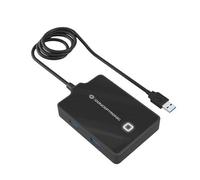 Watio Wave Hub - 4 USB 3.0 Ports, 90cm cable, powered, black, ideal for connecting multiple devices quickly and efficiently.